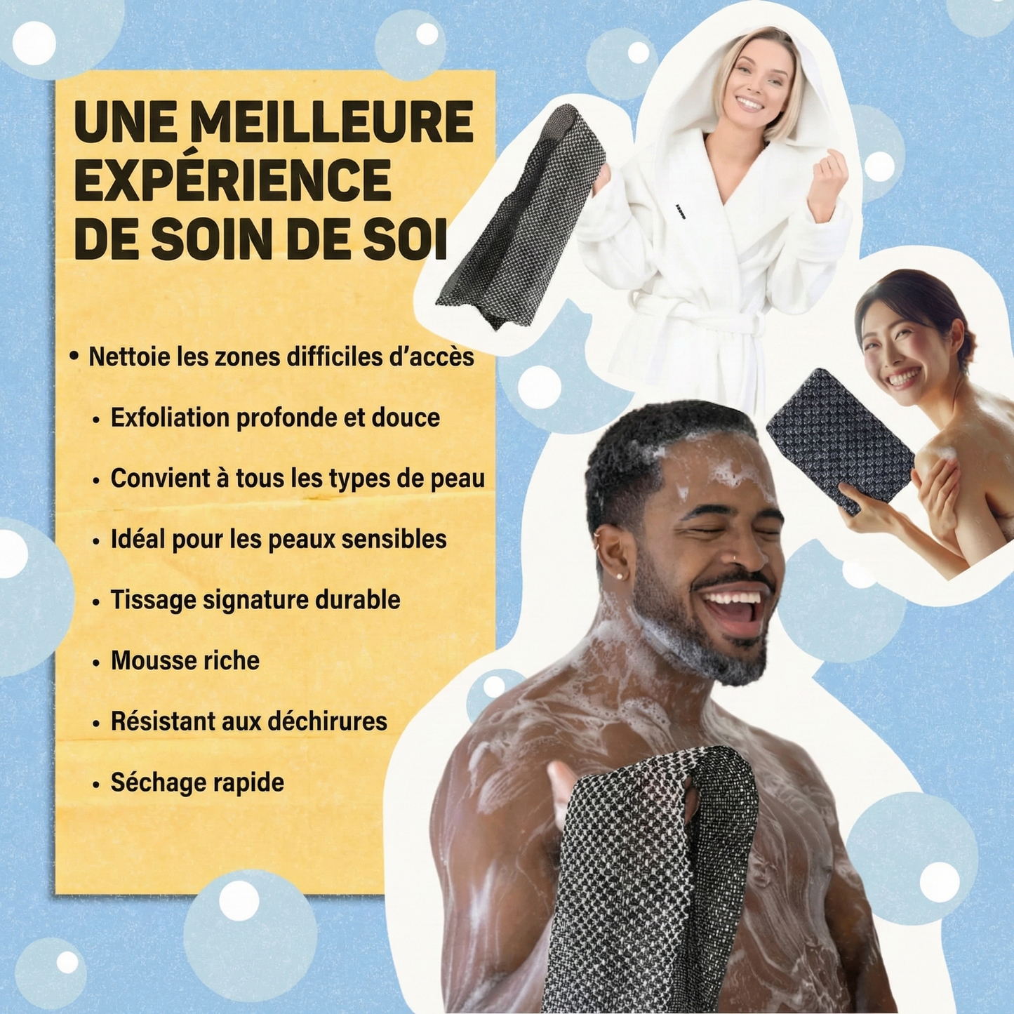 Serviette de Douche Exfoliante Vantyx
