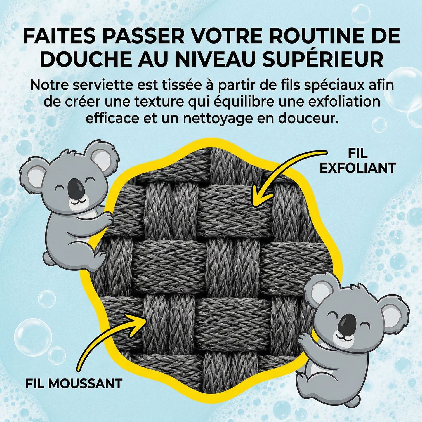 Serviette de Douche Exfoliante Vantyx