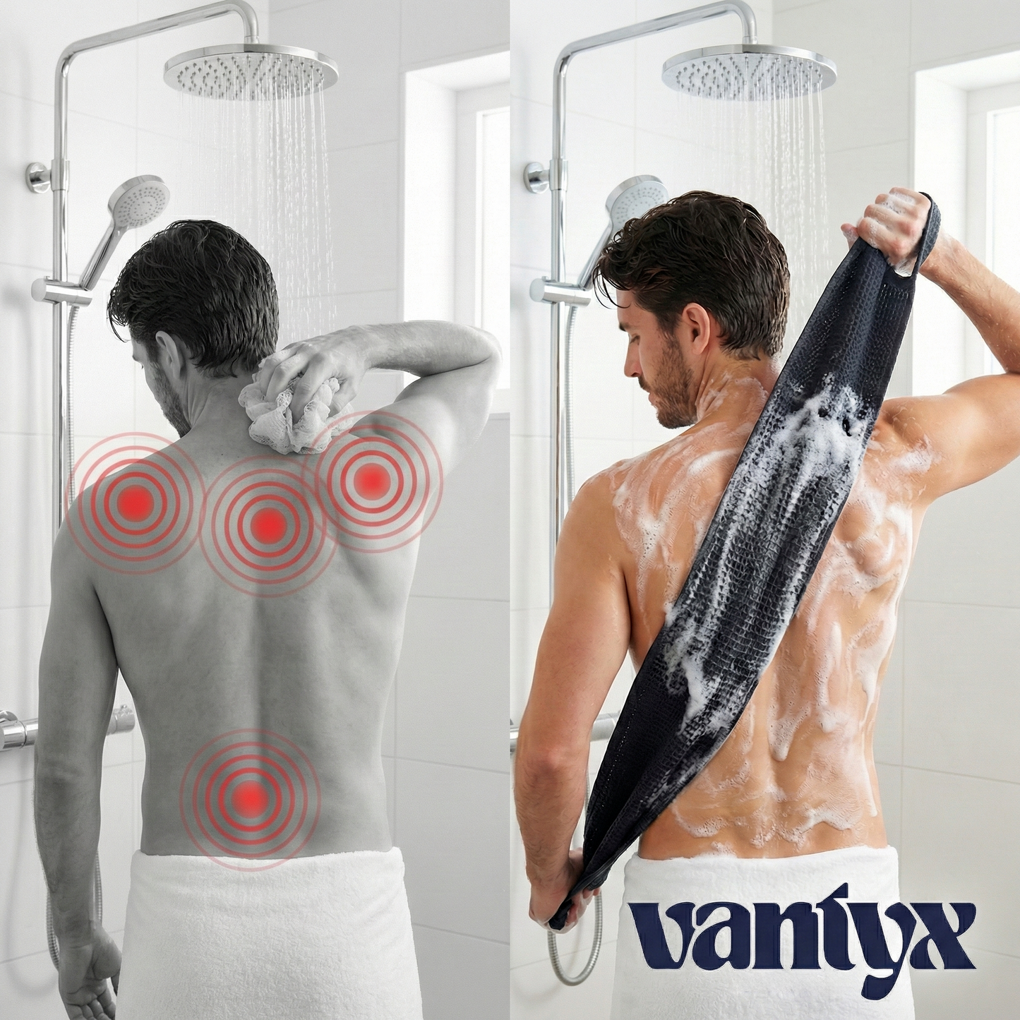 Serviette de Douche Exfoliante Vantyx