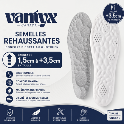 Semelles Rehaussantes Orthopédiques Vantyx